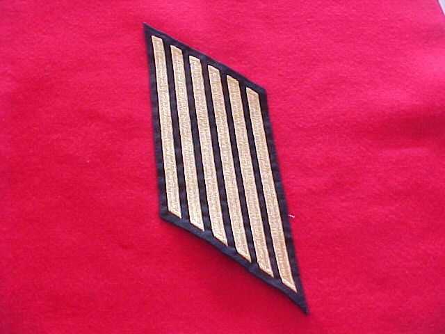 US Navy - CPO Hashmarks - Male - set of 6 (24 years) - Gold Embroidered - 7"