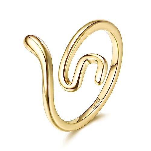14k Gold Fillled Toe Rings for Women Hug CZ Triple Moonstone Snake Knot snake