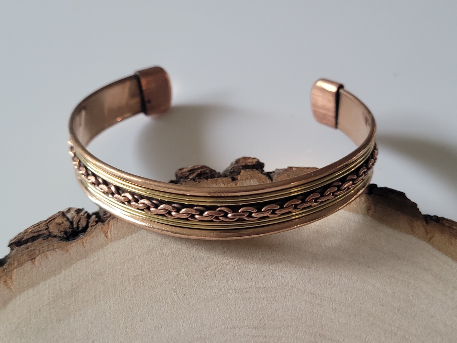 2 Pack Pure Copper Bracelet Solid Copper Arthritis Pain Relief Cuff Bangle Chain