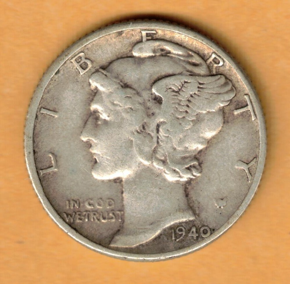 1939 S Mercury Dime 10c (US Coin) Ten Cent EF