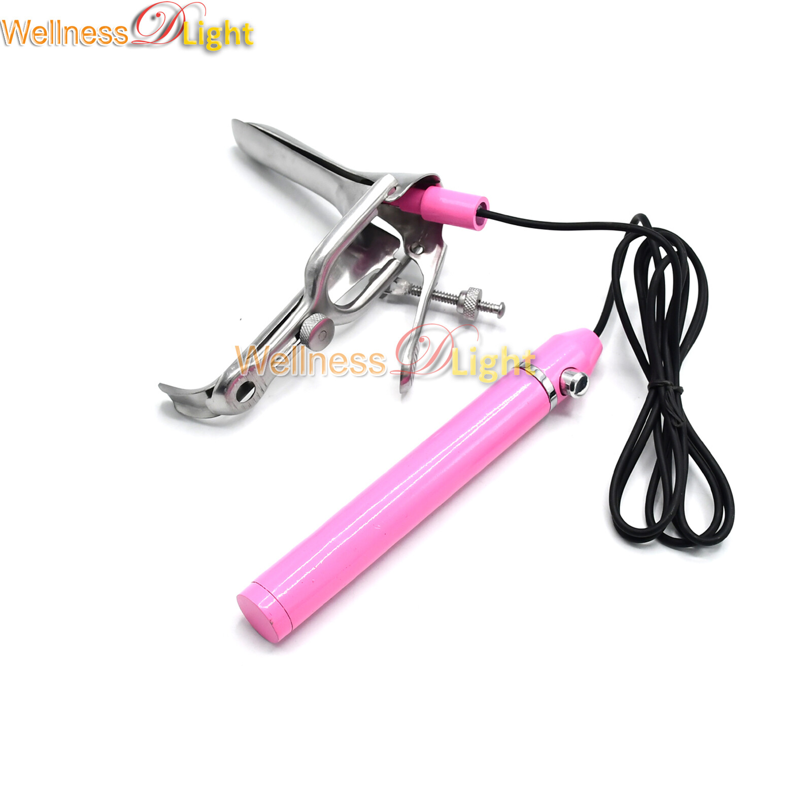 WDL Graves Vaginal Speculum Small With Light (Pink Handle) Gynecology Instrument