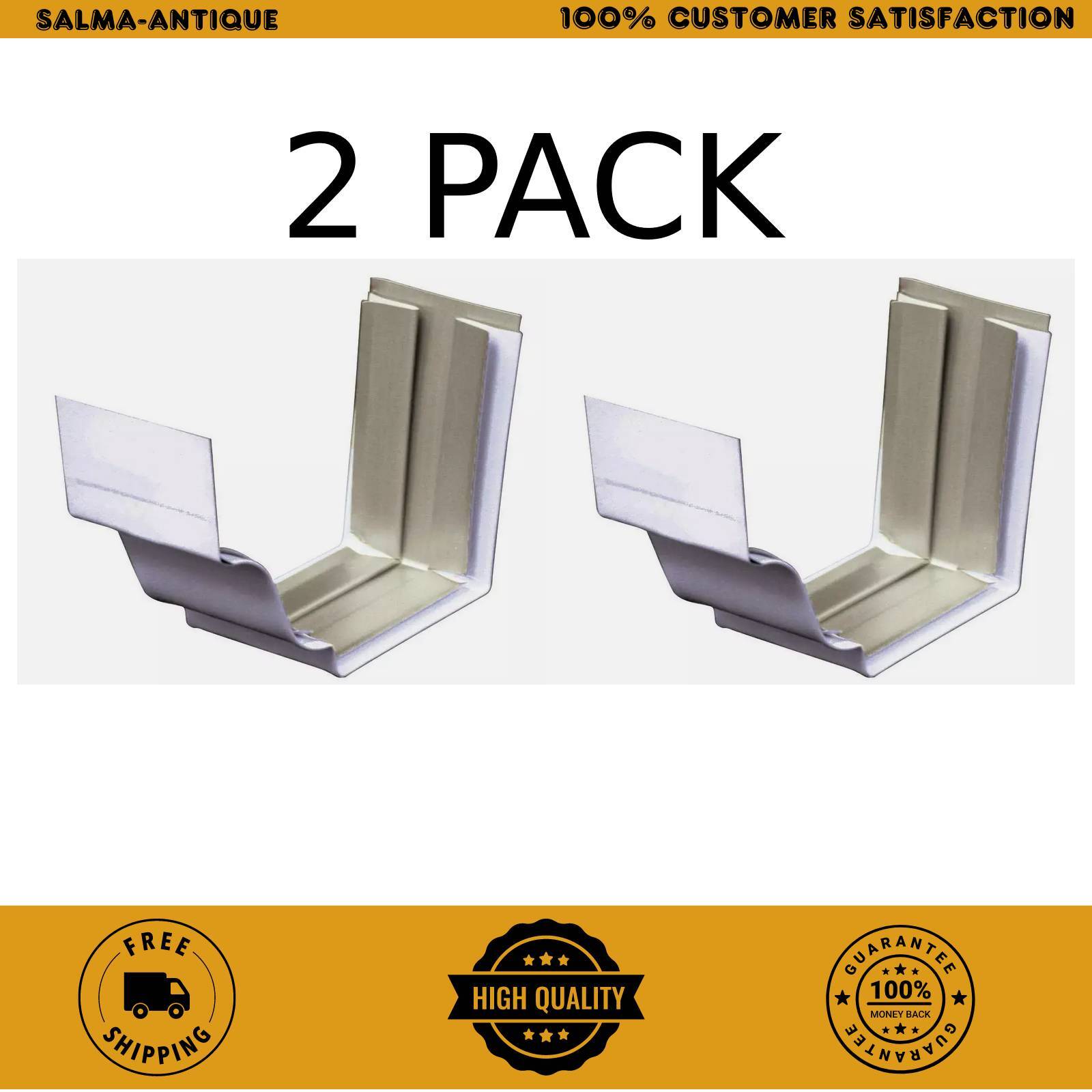 5 in. 30 White Aluminum Slip Joint Gutter Connector