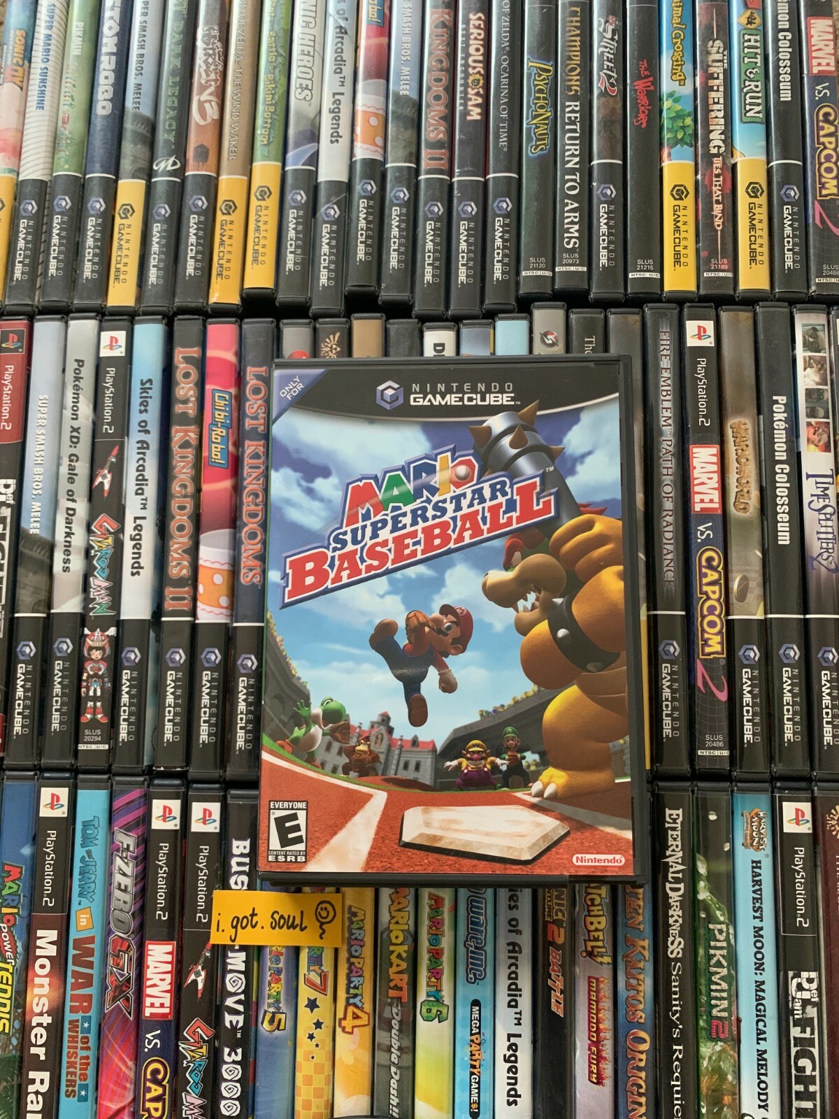 Mario Superstar Baseball Original Black Case +Artwork ONLY Gamecube OEM -NO GAME