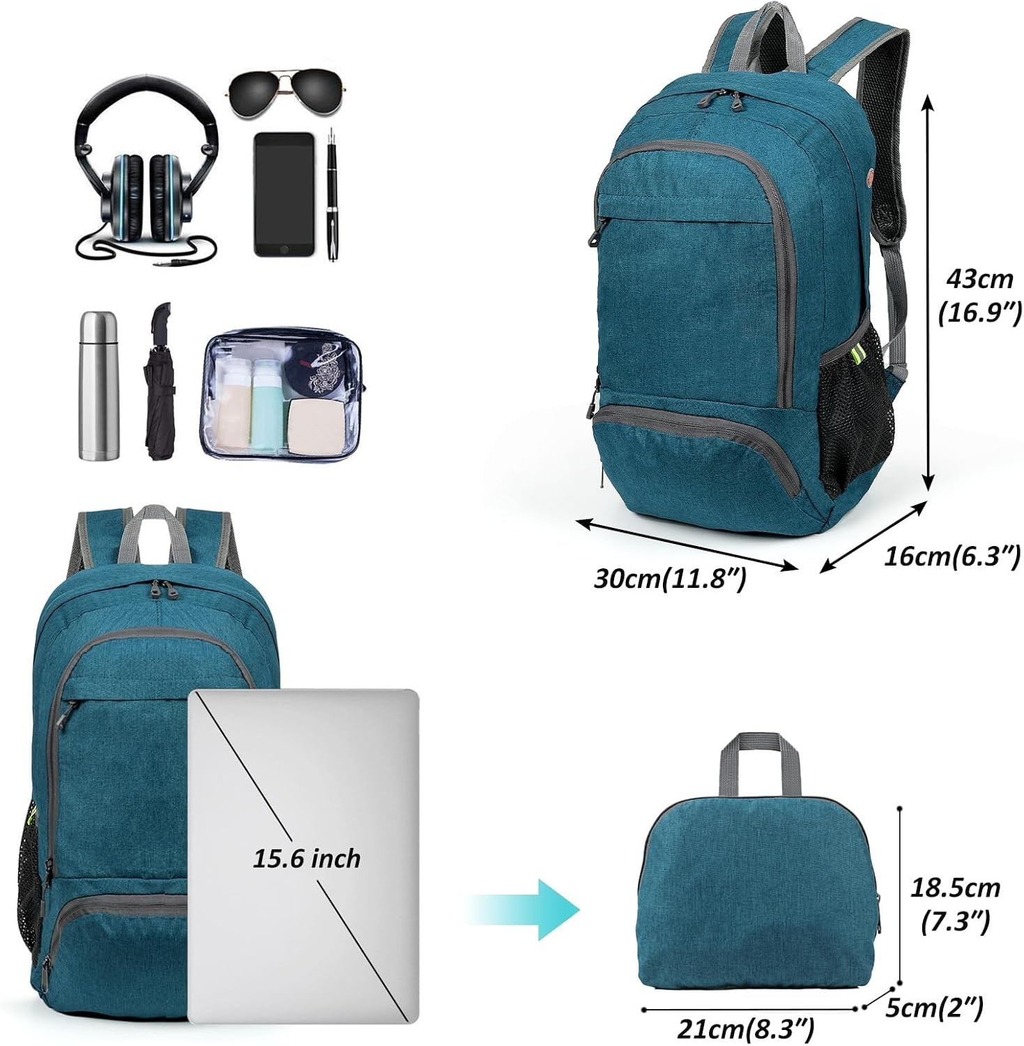 Ultra Lightweight Packable Backpack 25L - Foldable Hiking Daypack for Travel,...