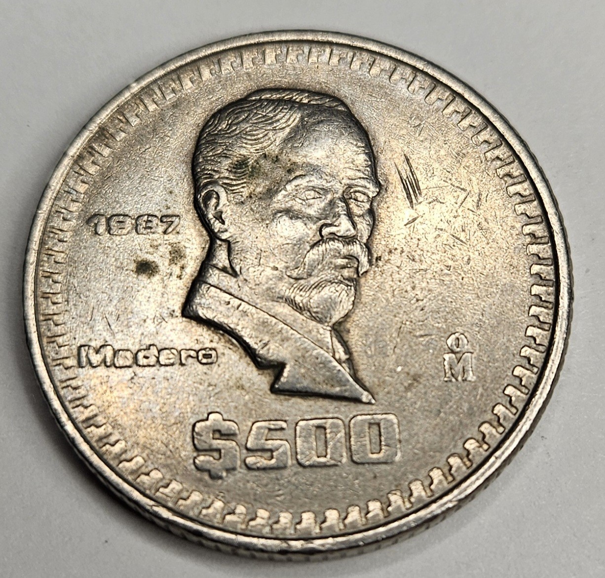 1987 Mexico 500 Pesos - Mexican Coin - Copper Nickel - World Coin - Madero - L2