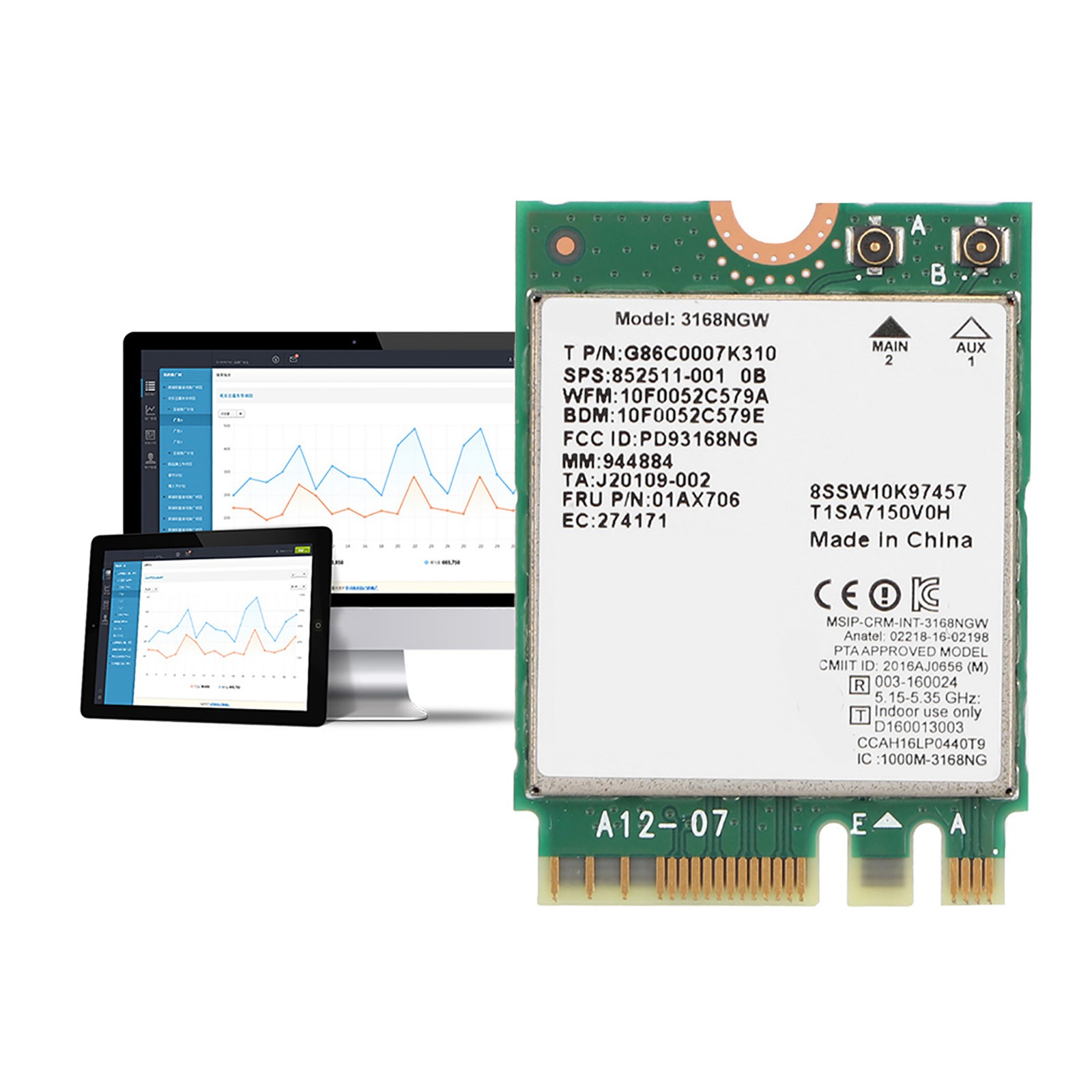 New 3168NGW Network Card For Wifi Bluetooth 4.2 Easy Installation For
