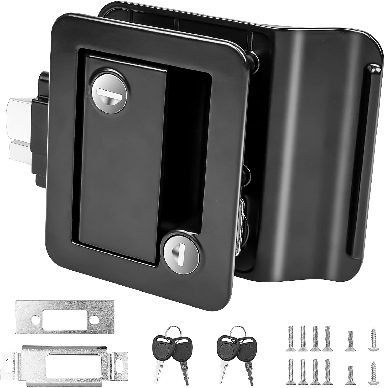 Versatile RV Enclosed Trailer Door Handle Latch - Square Shape for Classic Style