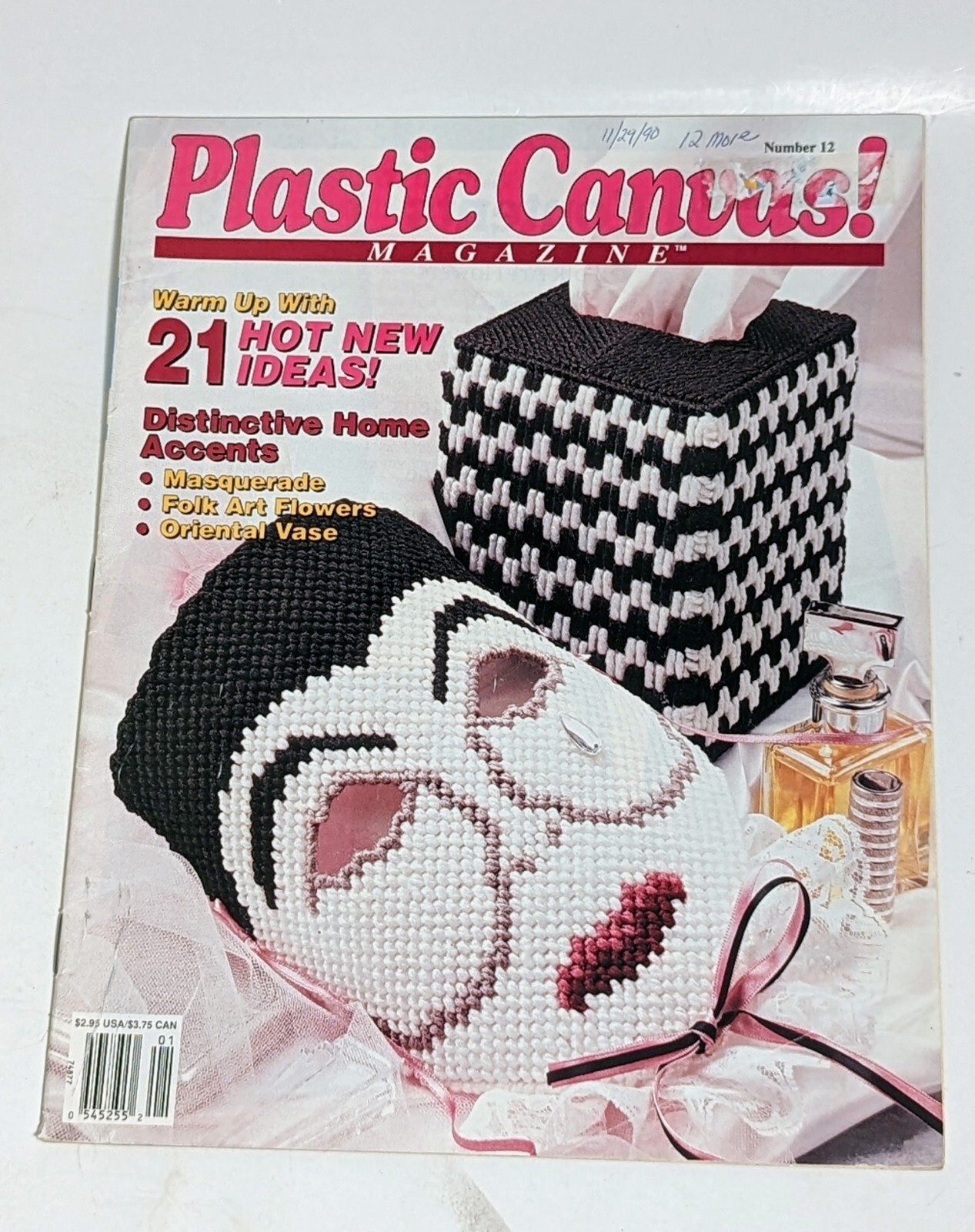 Plastic Canvas Crafts Needlework Magazine Pattern Book Jan/Feb 1991 21 Projects