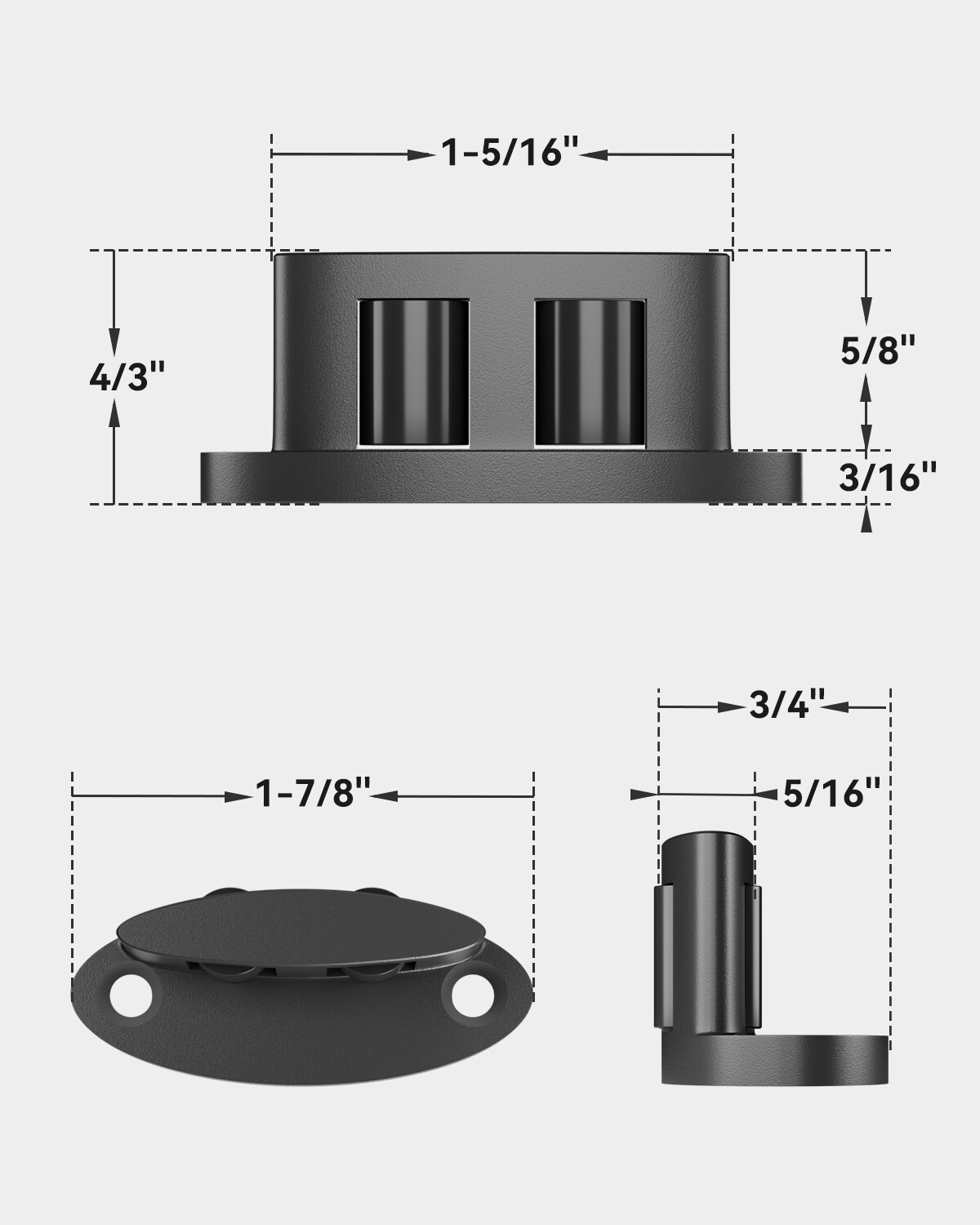 CCJH Sliding Barn Door Hardware - Floor Guide, Black,2 pcs