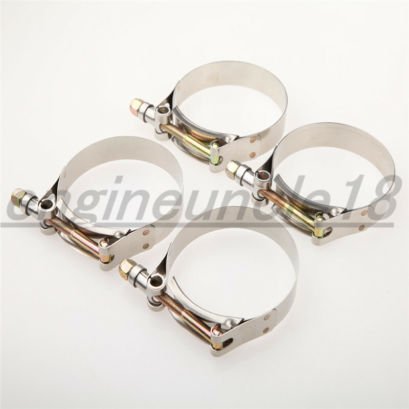 USA 4PCS Stainless Steel 98-106mm 3.75" inch Hose Coupler T-bolt Clamp