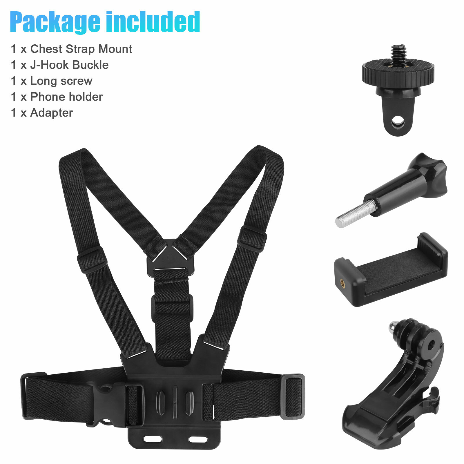 Chest Harness Body Strap Mount Accessories Adjustable for iPhone GoPro Android