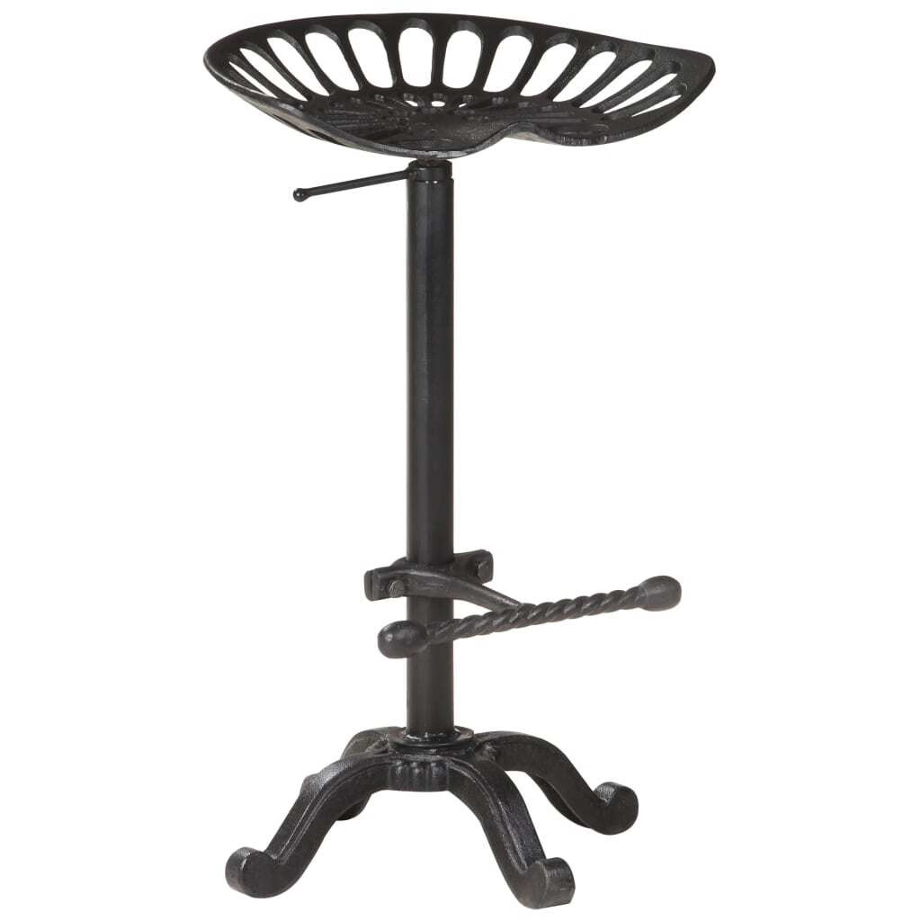 Bar Stool Black Cast Iron Counter Height Adjustable Retro
