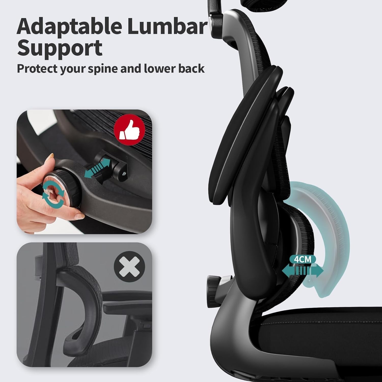 Adjustable Ergonomic Office Chair - 330 lbs Capacity