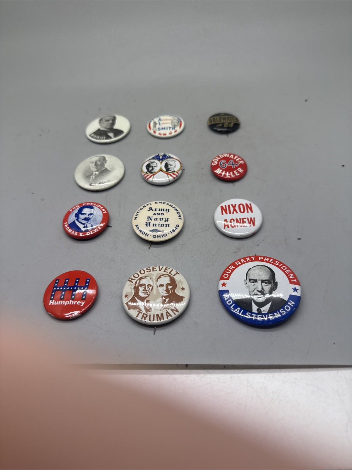 Roosevelt Woodrow Wilson McKinley Nixon Political Button Collection,12 buttons 3