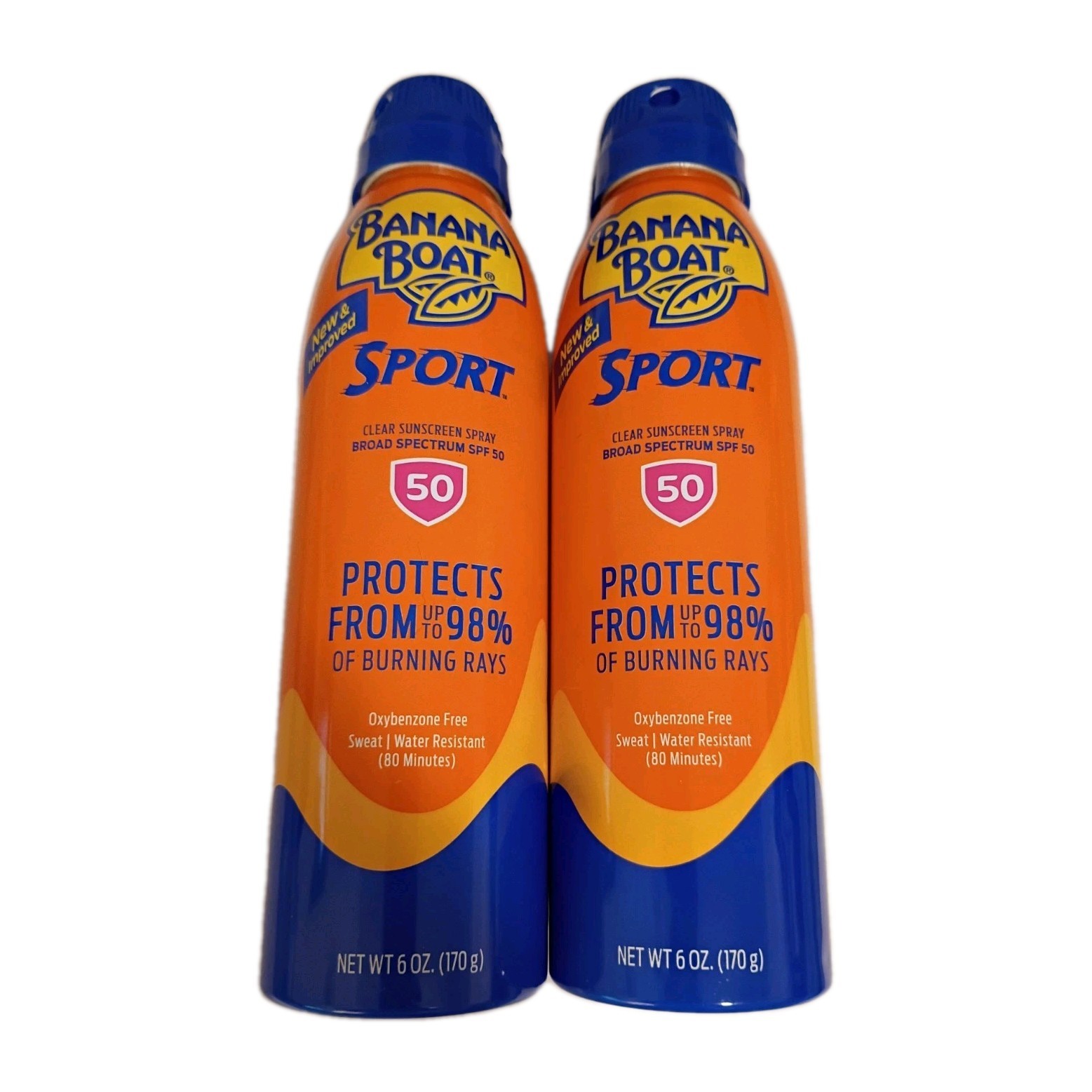 Banana Boat Sport Ultra SPF 50+ Sunscreen Spray 6oz  2 Pack  New Expires 10/2027