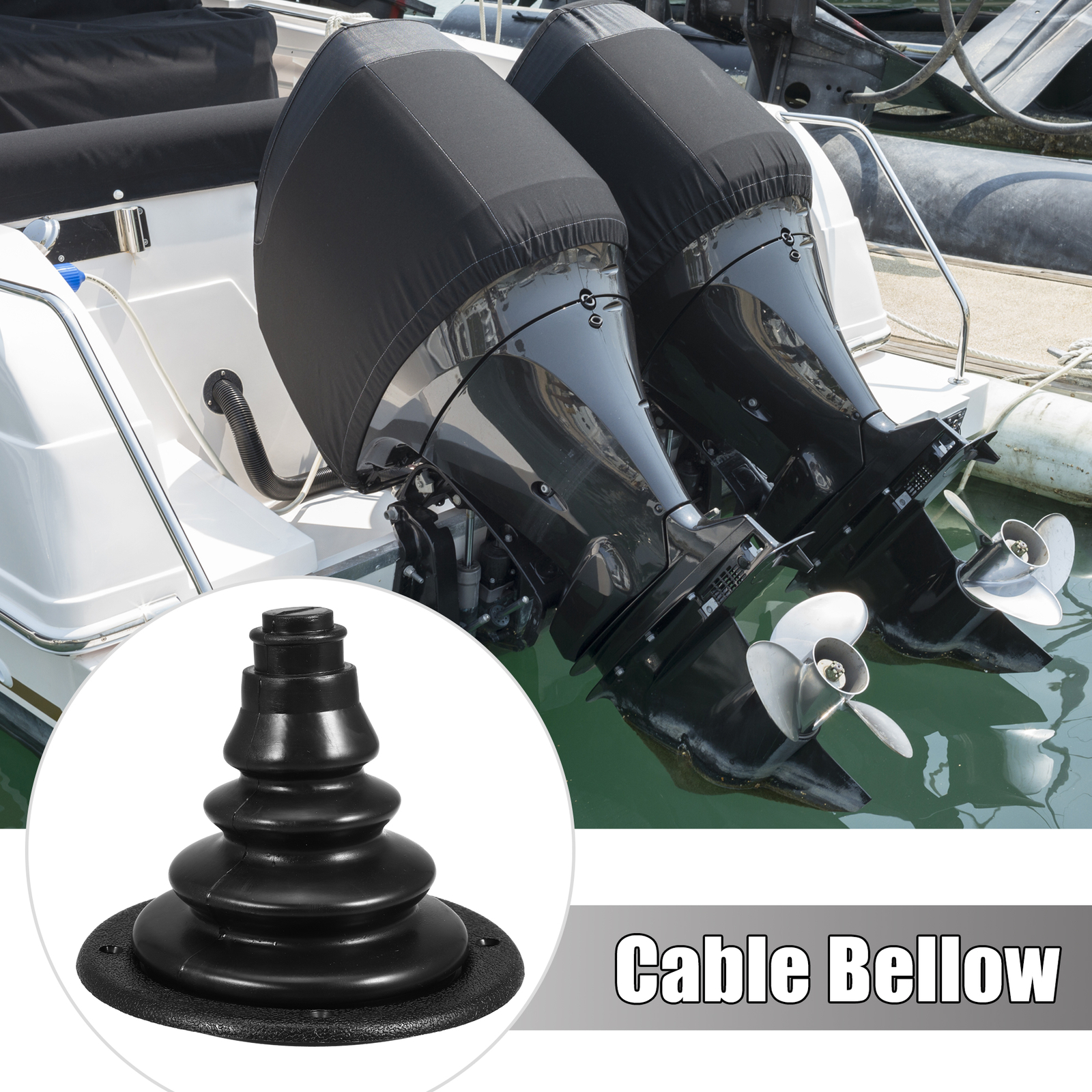 12cm 4.72" Cone Shape Boat Steering Shift Cable Boot Protective Bellows Black