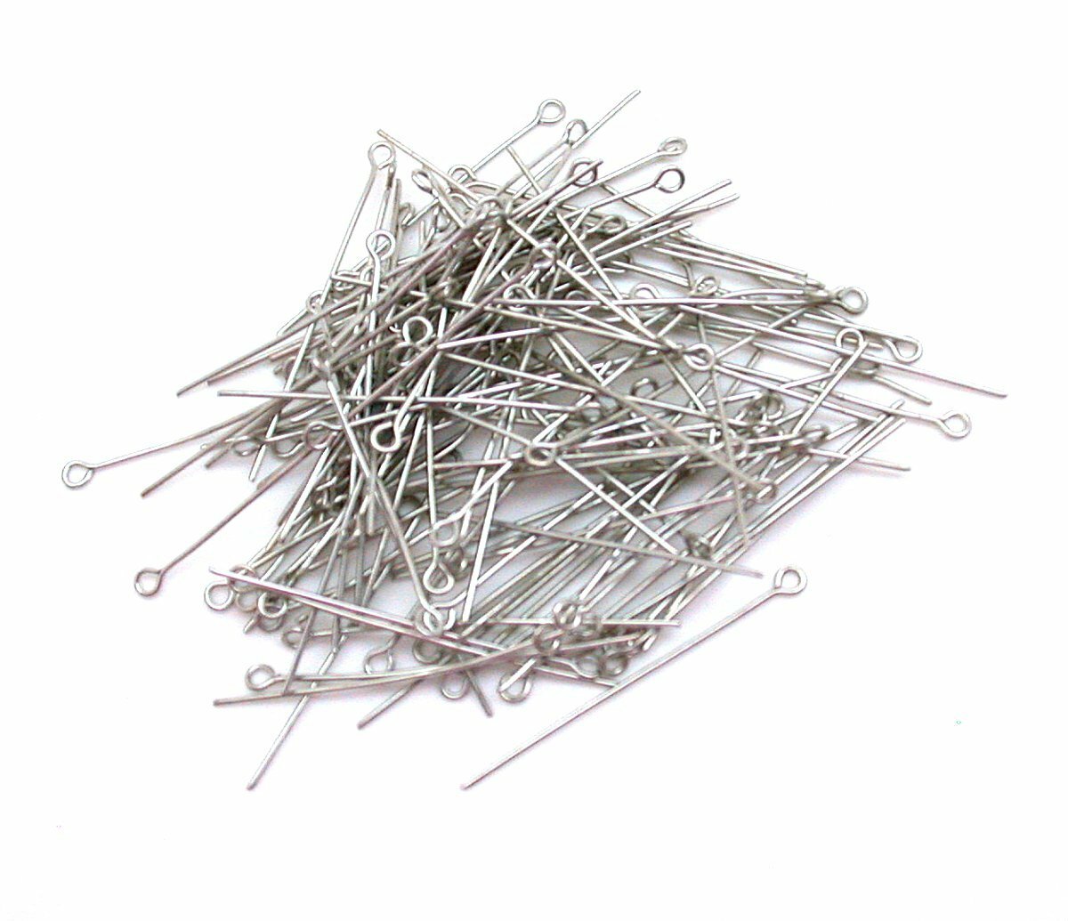 One Hundred 1 - 1/2 Inch Silver Plated Eye Pins CF139/111224