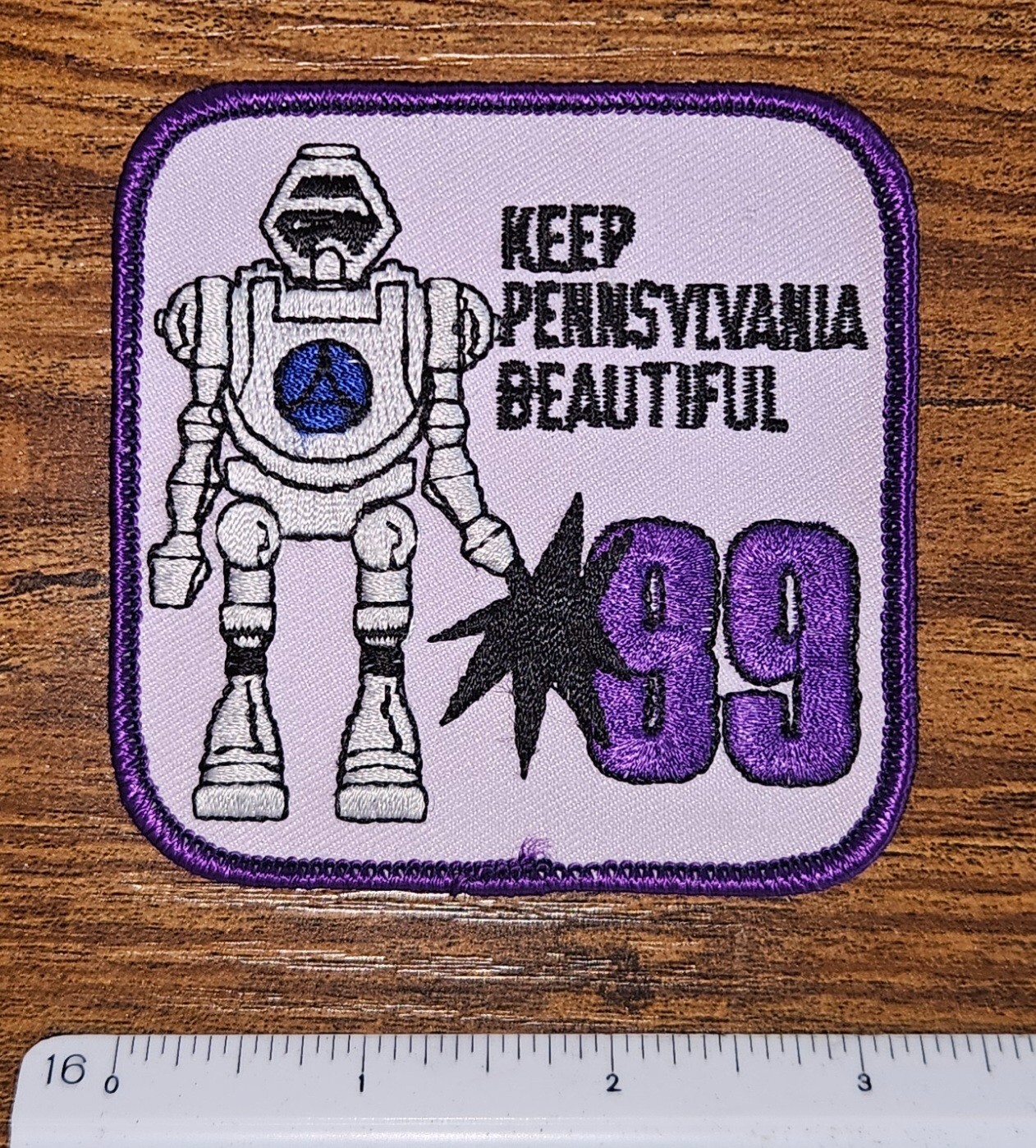 Keep Pennsylvania PA Beautiful Travel Souvenir Vintage 1989 Robot Patch