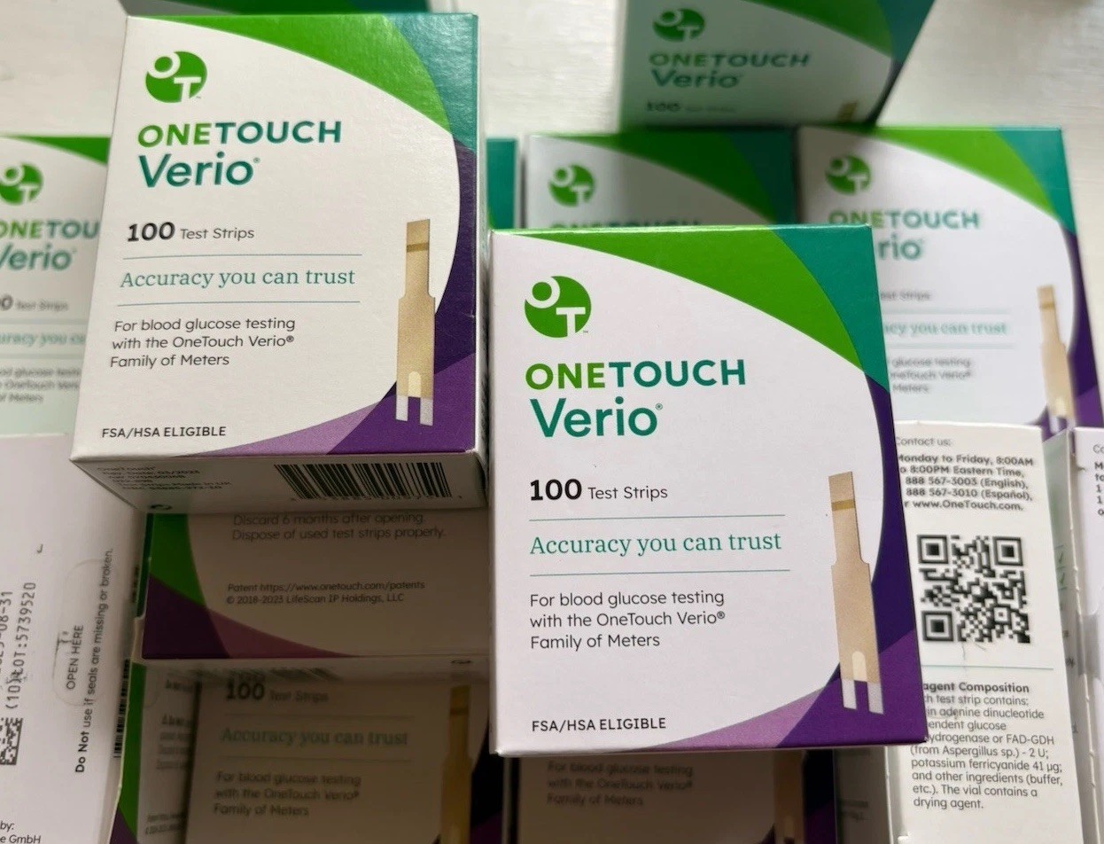 OneTouch Verio Test Strips, 100 count, New In Box (most are not Exp)