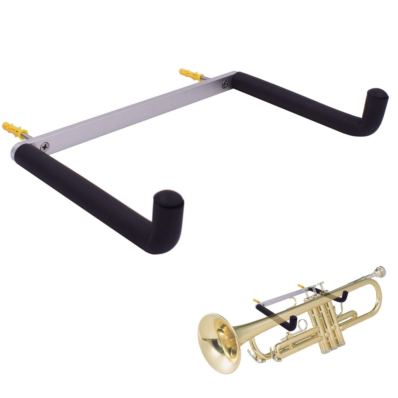YYST Trumpet Horizontal Wall Holder Wall Mount Rack for Trumpets W hardware -...