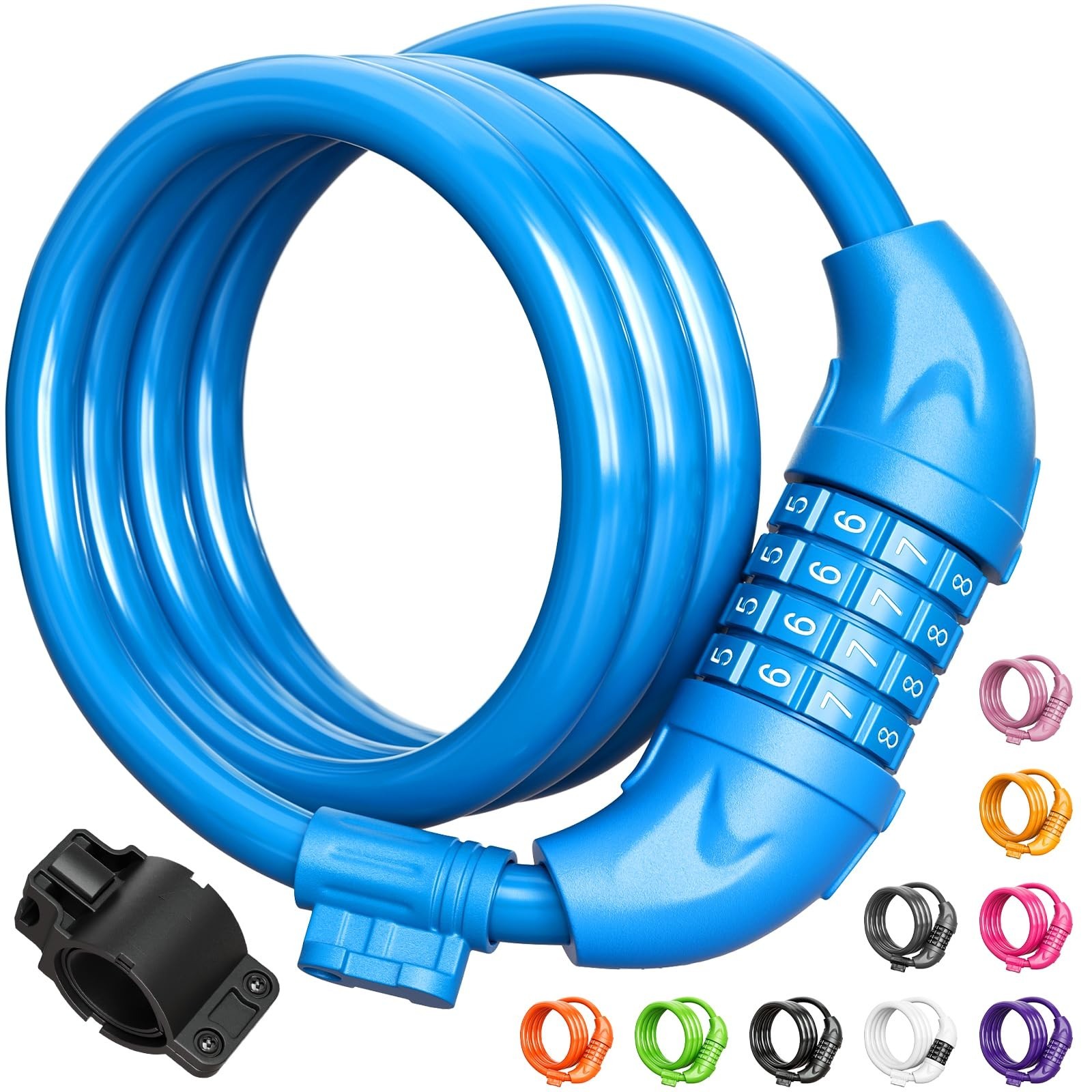 Titanker Bike Lock, Bicycle Lock 4 Feet Cable Lock 1/2 Inch Resettable Bike L...