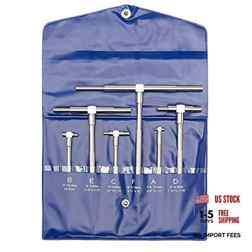 6 Pc Telescoping Gage Set, 5/16" - 6" Range, T-Bore Hole T-Gauges 5/16" to 6"