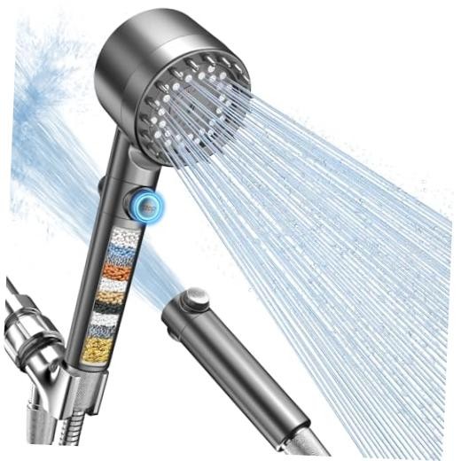 Filtered Shower Head with Handheld, High Pressure Shower Filter Head | Gray