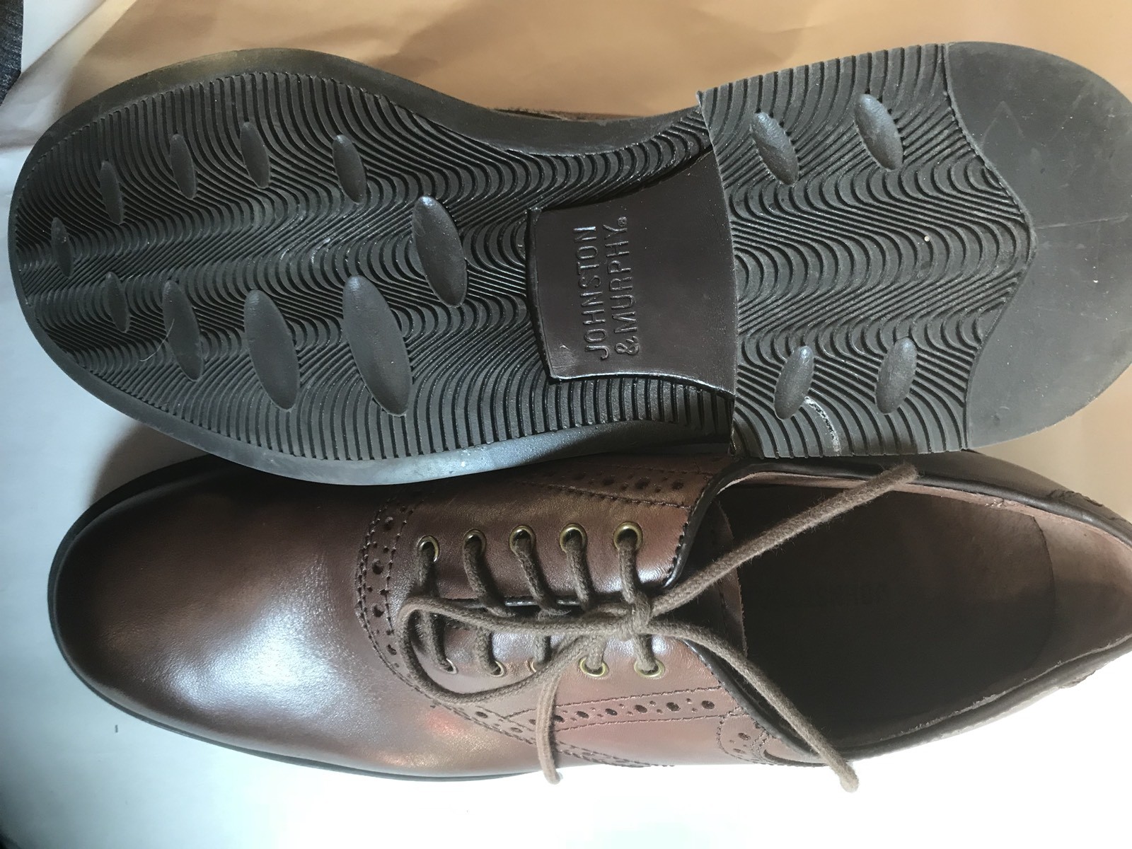 Johnston & Murphy 201258 Men's Shoes Size 9 M Brown Leather Lace Up