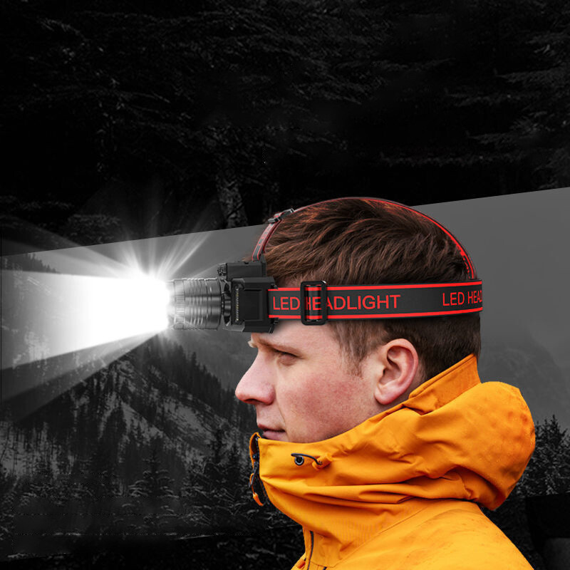 Super Bright LED Sensor Headlamp USB Rechargeable Camping Headlight Flashlight
