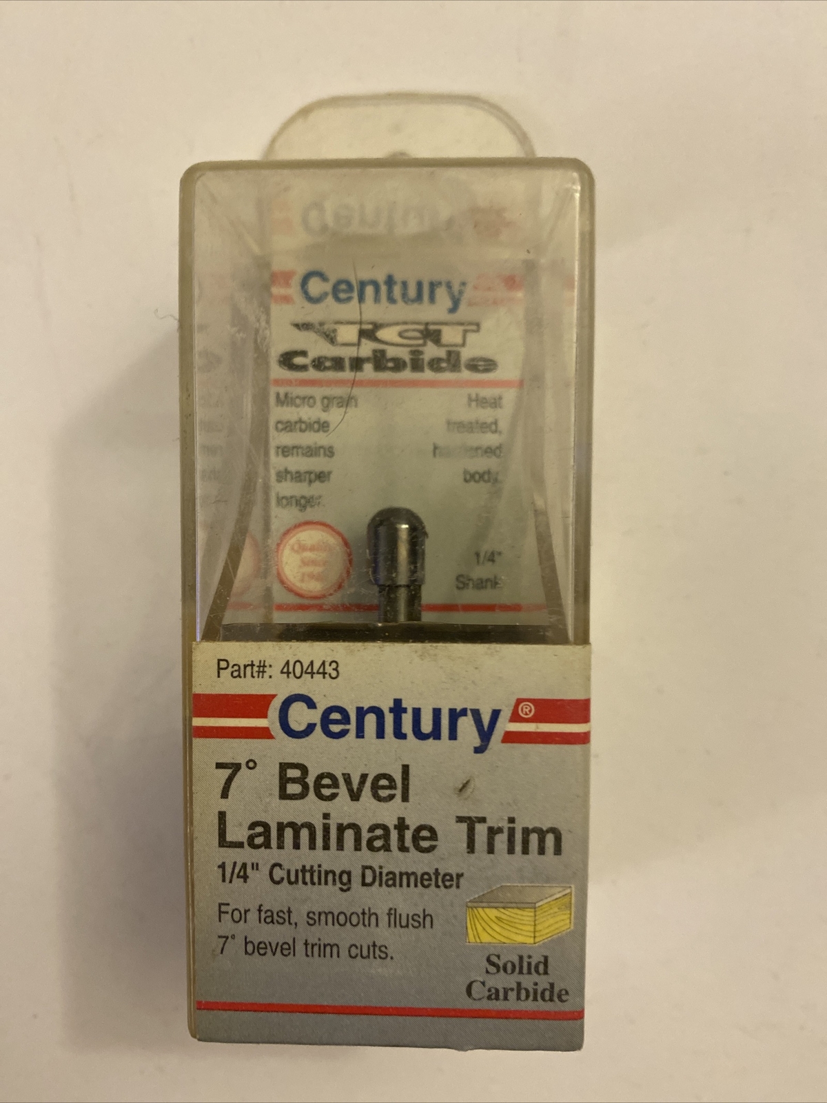Century Drill and Tool 40443 Bevel Laminate Trim TCT Carbide Router Bit 7 Degree