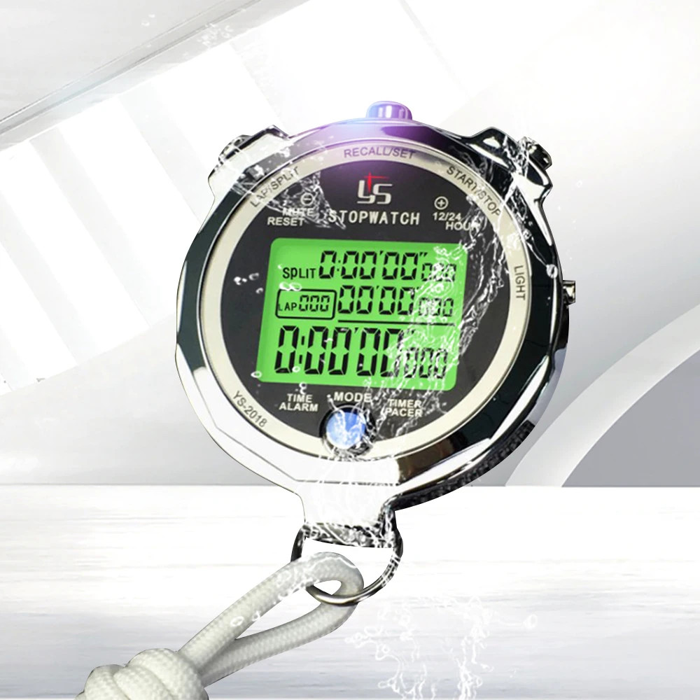 Luminous Display Stopwatch Timer Metal Training Track and Field Referee Thousand