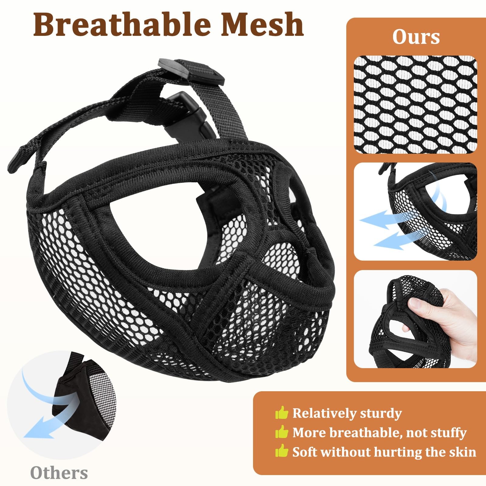 Mayerzon French Bulldog Muzzle, Mesh Short Snout Dog Muzzle for Flat-Faced Do...