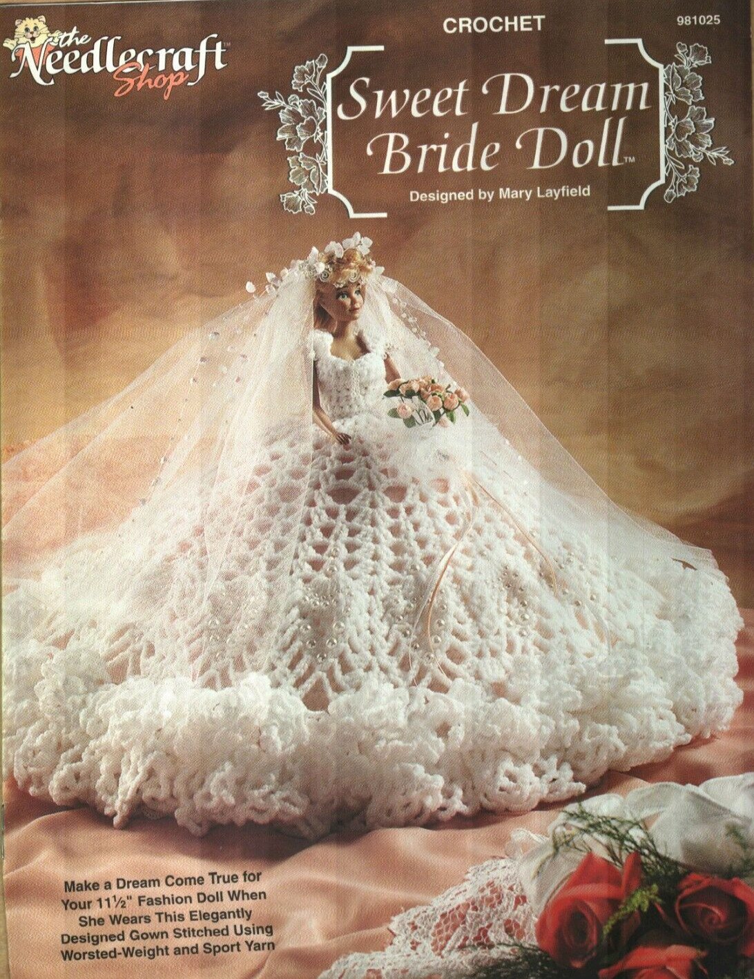 NEW SWEET DREAM BRIDE DOLL FASHION DOLL DRESS CROCHET PATTERN BOOK