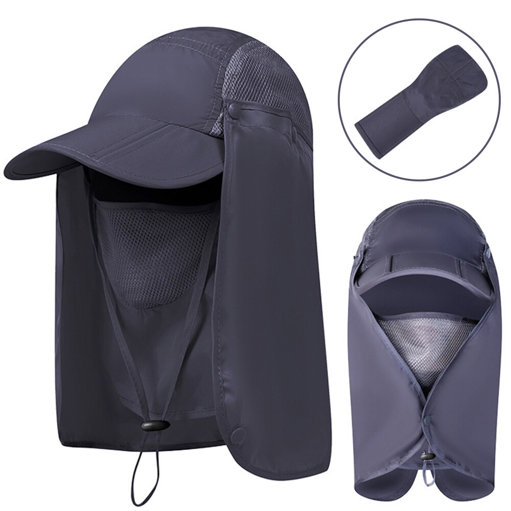 Unisex Sun Hat with Ear Neck Flap Face Cover Fishing Safari Cap UV Protection