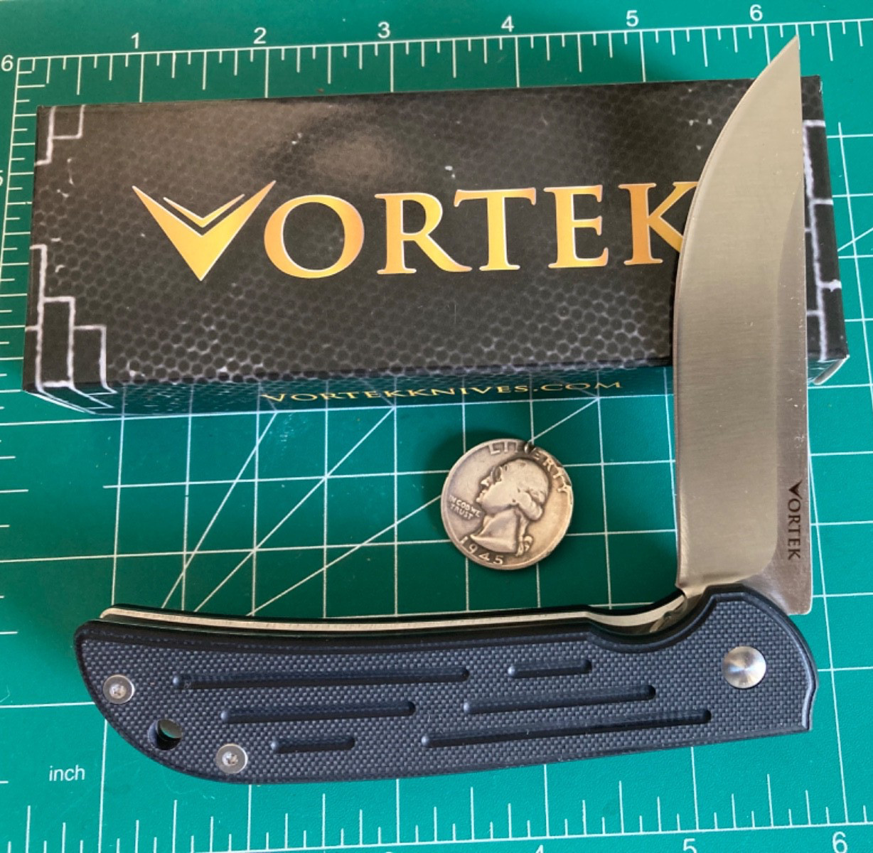 NEW VORTEX MALLARD BLACK FLIPPER POCKET KNIFE LOCK PLAIN BLADE FAST BALL EDC BIG