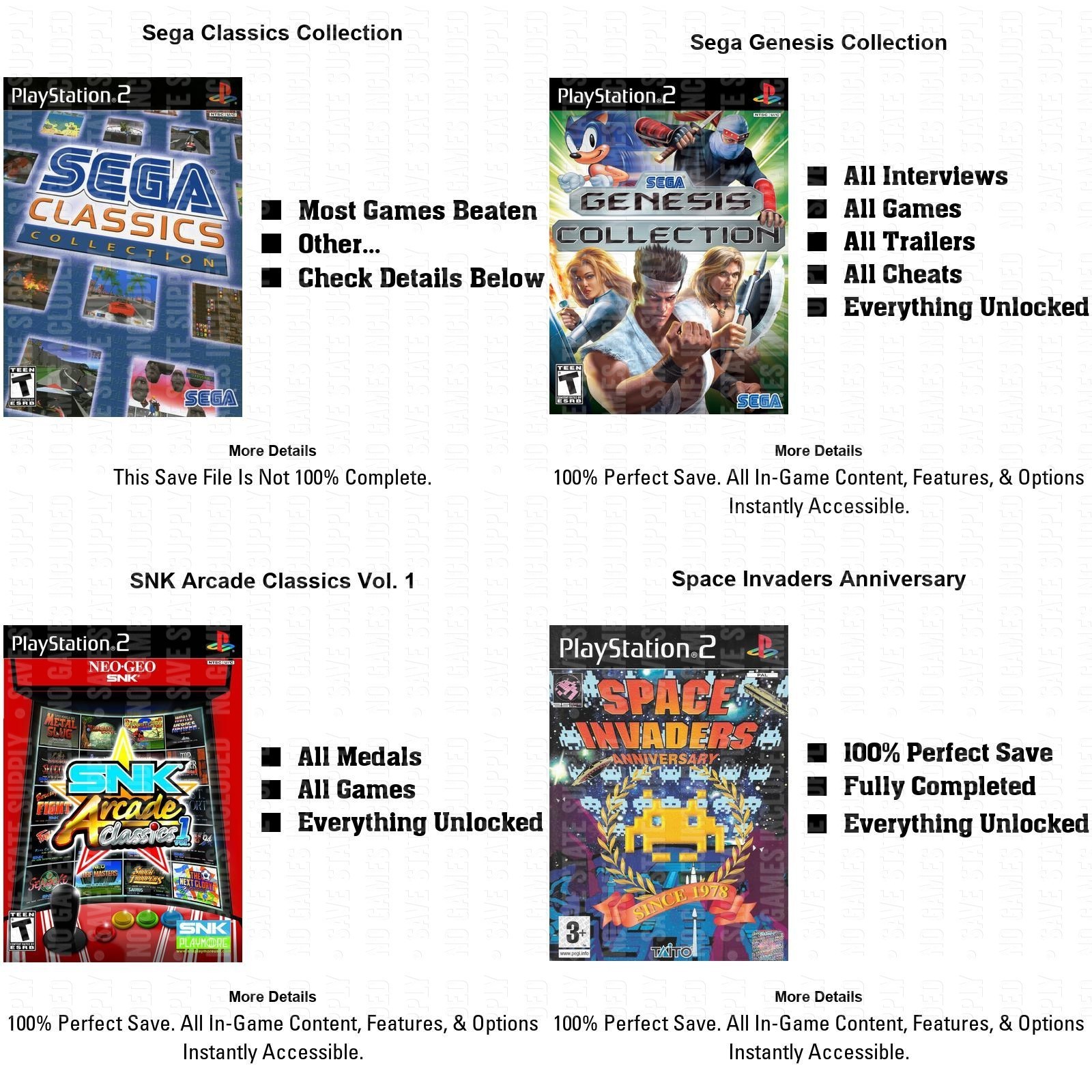 Atari Capcom Classics Mega Man Collection Metal Slug Midway Sega Namco SNK PS2 !