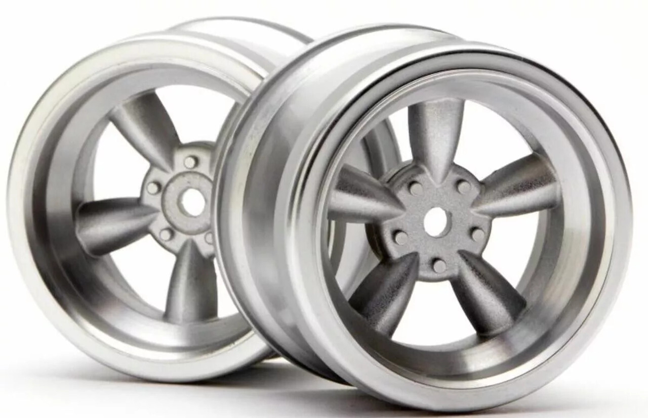 HPI 1/10 Vintage 5 Spoke 31mm WHEEL 6mm OFFSET (2pcs) -SILVER- #3820