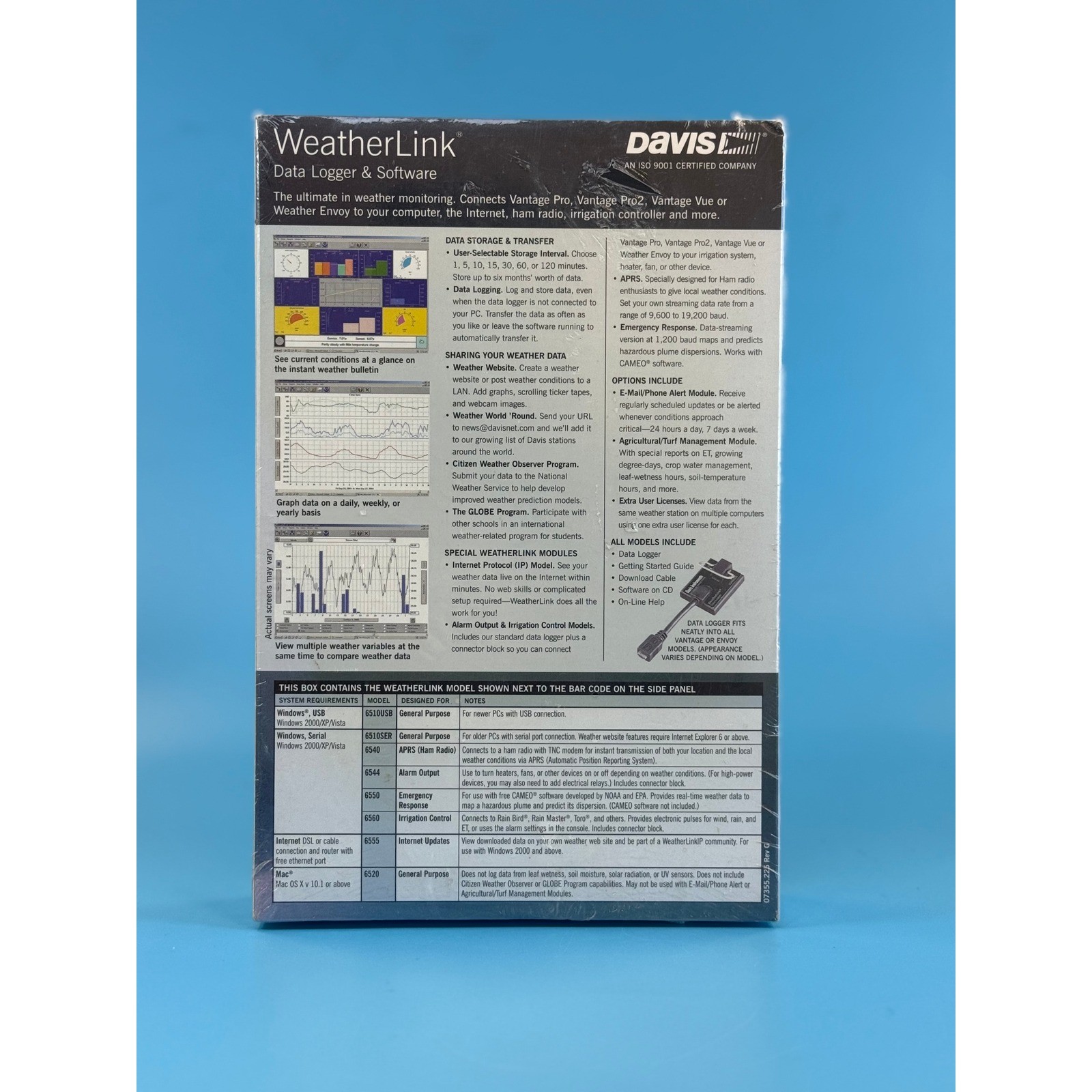 New Davis WeatherLink Data Logger & Software #6555 for Vantage Pro Pro2 Vue