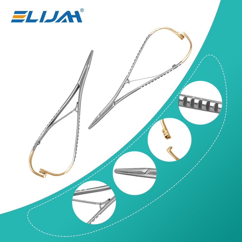 Orthodontic Needle Holder Placement Forceps Ligature Elastic Ties Placing Pliers