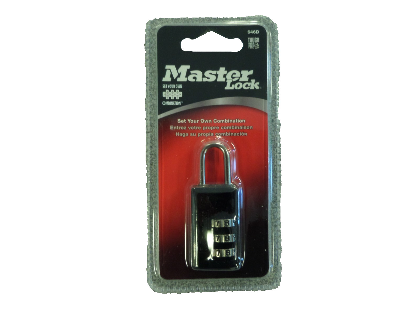MASTER 646D  RESETTABLE 3 NUMBER COMBINATION PADLOCK