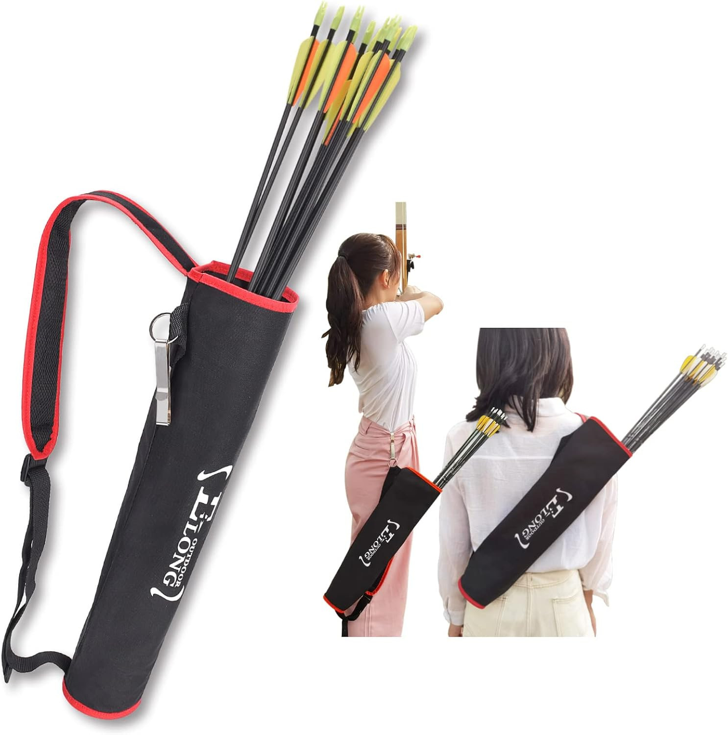 Elong Adjustable Archery Back Arrow Quiver Holder - Upgraded Quiver Arrows for C