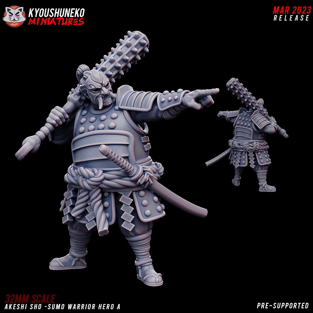 Japanese Sumo Heroes (Akeshi Sho) - 28-32mm - Resin Tabletop Miniature