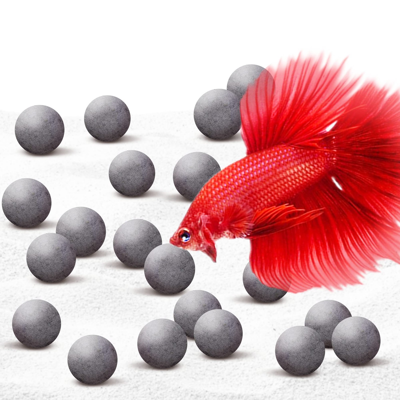SunGrow Water Conditioner Balls for Betta, 0.5”, 10 Count (Pack of 1), Grey