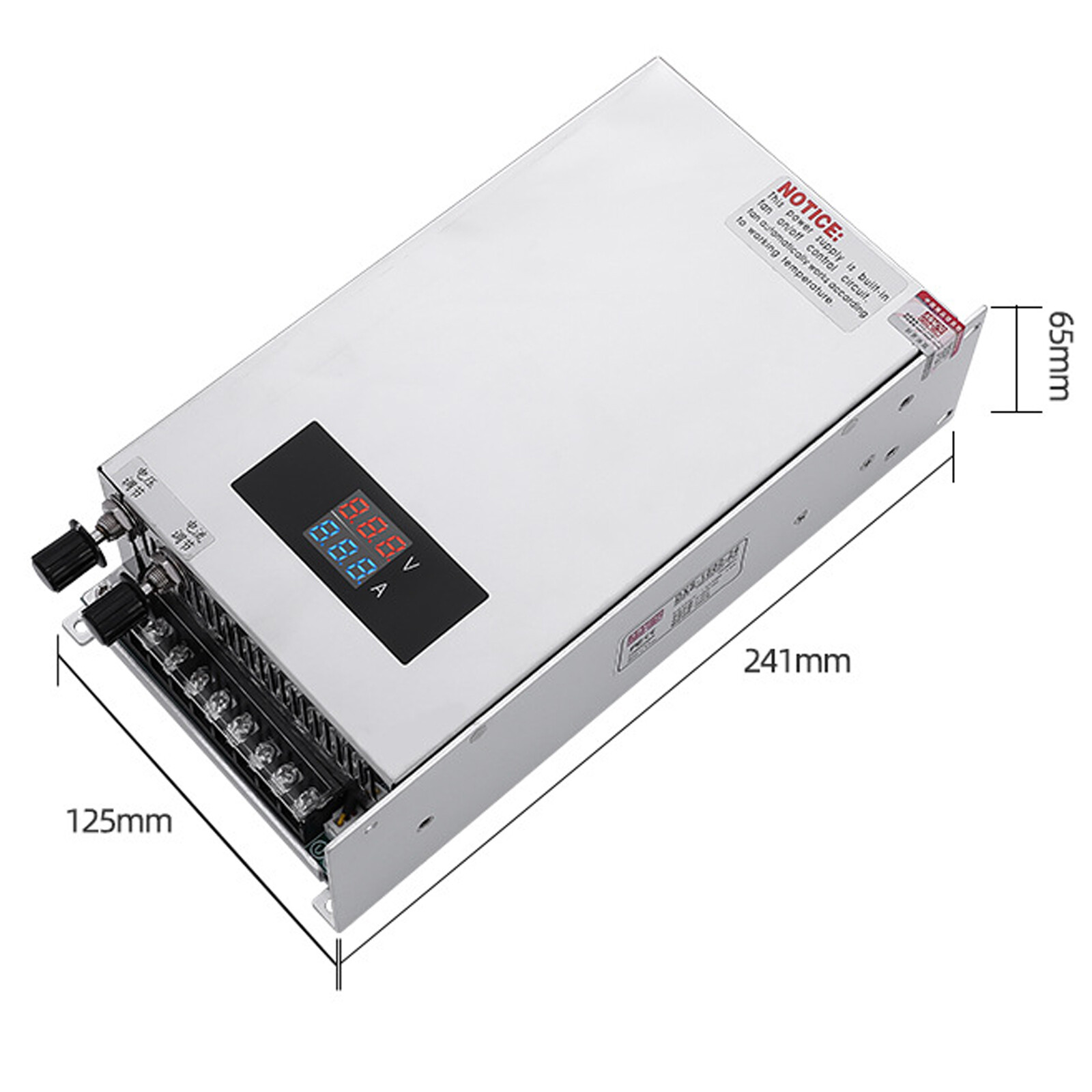 AC 0-48V DC 1000W 48V 20A Adjustable Switching Power Supply Voltage & Current