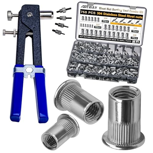 Rivet Nut Tool Kit750 PCS 304 Rivet Nut Combination, Suitable Stainless Steel