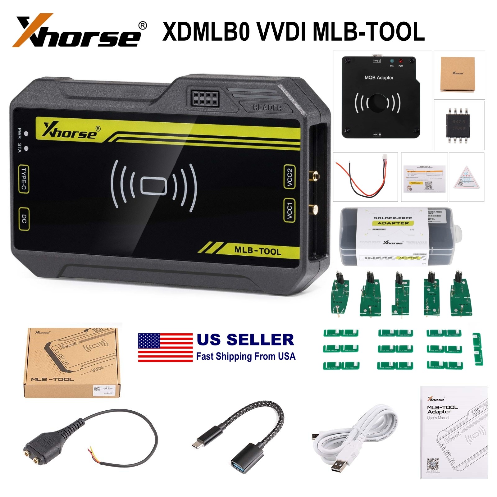 XHORSR VVDI MLB Tool IMMO Progarmmer & M.QB48 Adapter & Solder-free Adapter