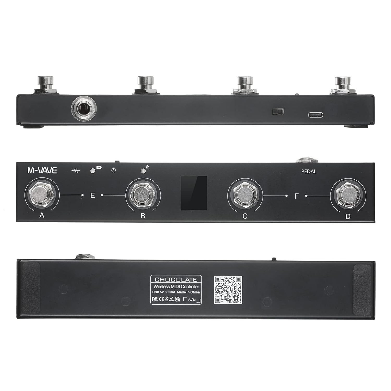Wireless BT MIDI Foot Controller 4 Button Rechargeable MIDI Pedal AP Wireless