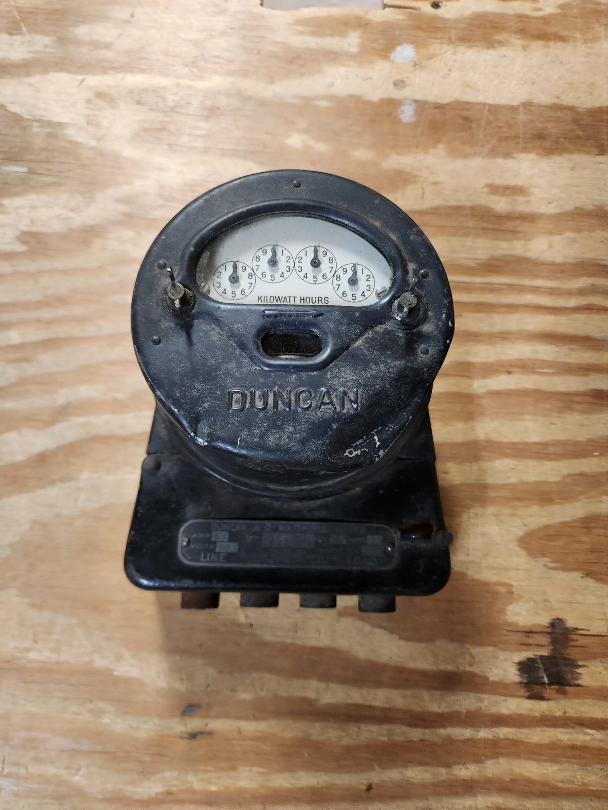 Vintage Duncan AC Watthour Meter 50 AMP 110V