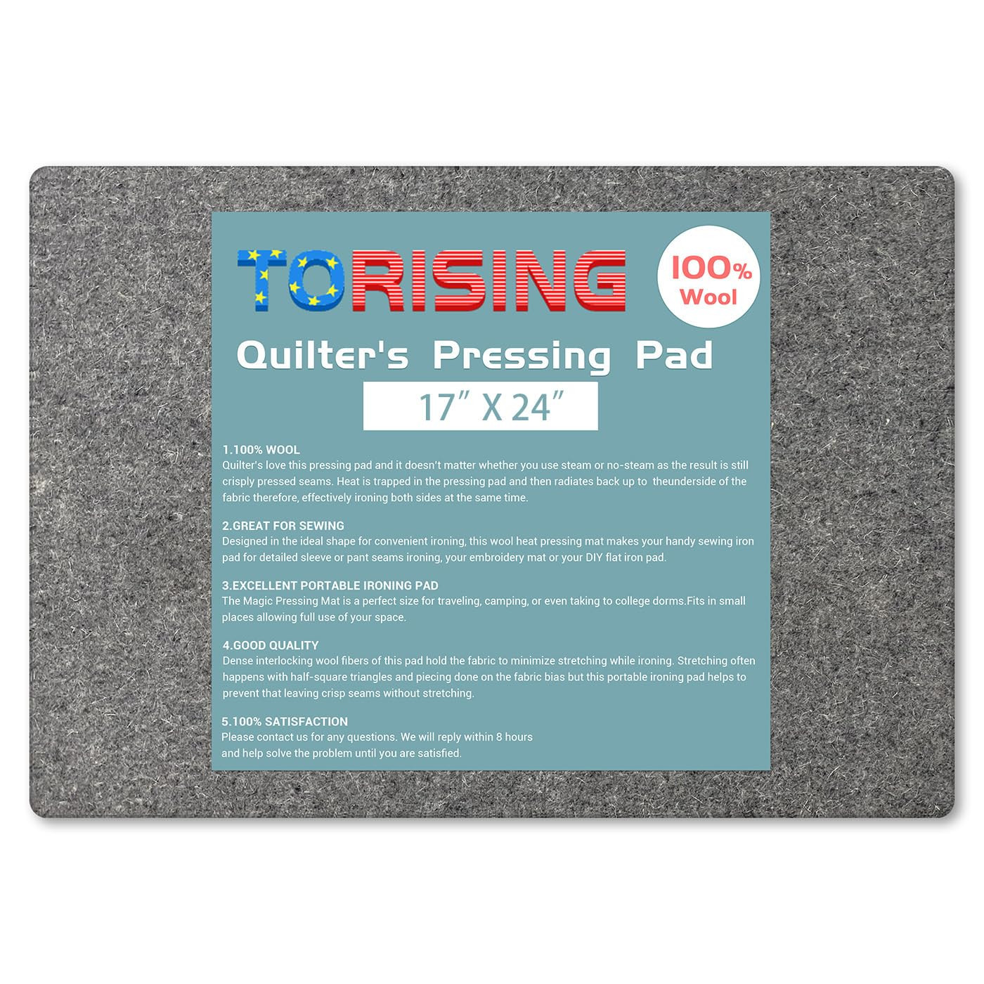 Wool Pressing Mat for Quilting 17”X24” - 100% Wool Heat Press Pad for Quilters I