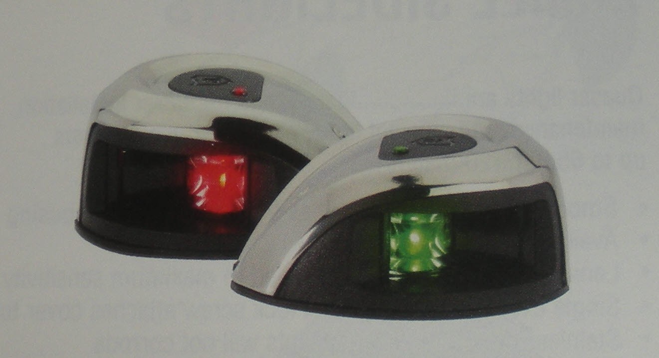 Attwood NV1012SS-1 LED Red Green Oval Side Light Stainless Steel Cover 2NM Pair